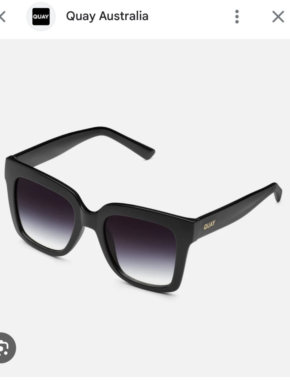 New Quay Australia ICY Oversized Square Sunglasses in Black